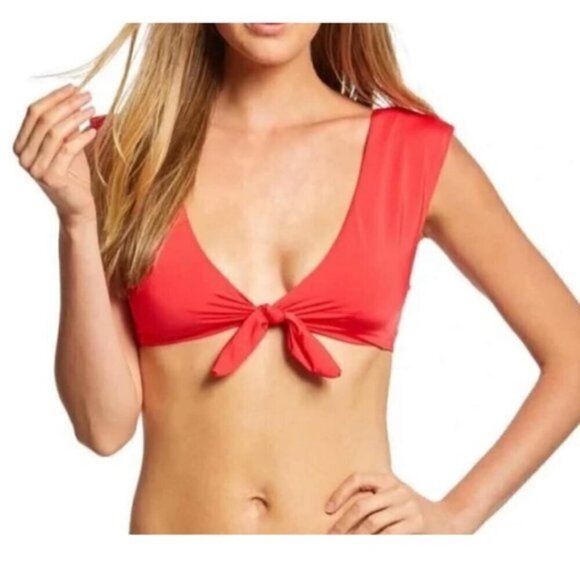 NWT Trina Turk Cap Sleeve Bikini Top Size 8 - Picture 1 of 7